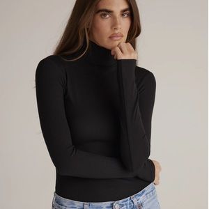 CLYQUE THE LABEL Turtleneck Ribbed Bodysuit NWOT
